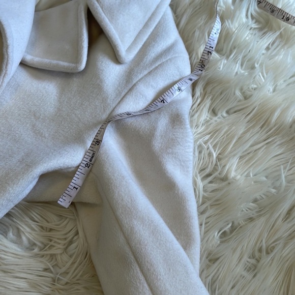Calvin Klein white cream double single breasted pea coat trench coat soft sz 4 - Picture 12 of 16